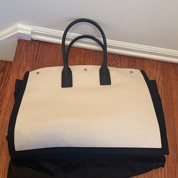 Saint Laurent Rive Gauche Tote - Leather & Canvas - New with tags - Picture 7 of 8